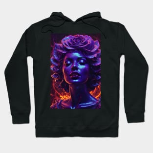 Purple Rose Lady Hoodie